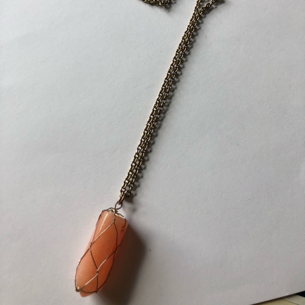 Long stone necklace